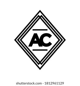 initials letter AC monogram logo on white background