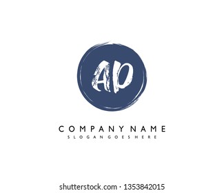 Initials letter AD handwriting logo vector template