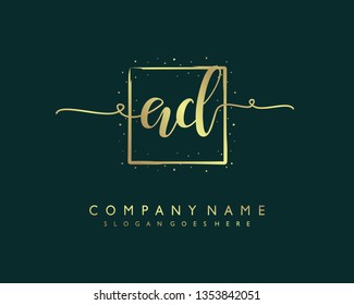Initials letter AD handwriting logo vector template