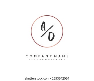 Initials letter AD handwriting logo vector template