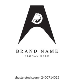 letra de las iniciales modelo de diseño del logotipo de AD modelo de ilustración del vector, logotipo de la letra inicial de AD,	
