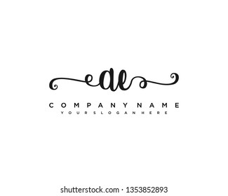 initials letter AE handwriting logo vector template