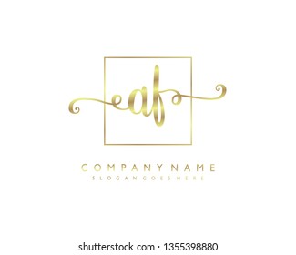 initials letter AF handwriting logo vector template