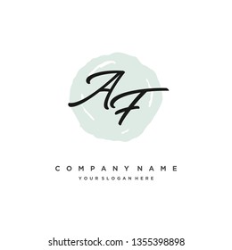 initials letter AF handwriting logo vector template