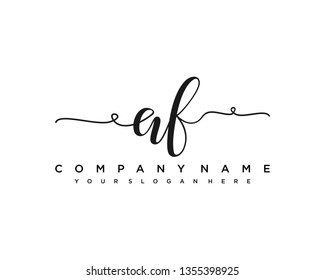 initials letter AF handwriting logo vector template