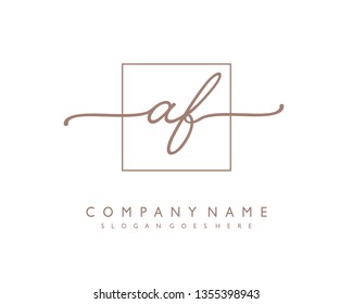 initials letter AF handwriting logo vector template