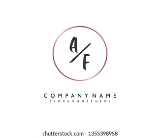 initials letter AF handwriting logo vector template