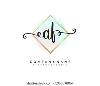 initials letter AF handwriting logo vector template