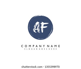 initials letter AF handwriting logo vector template