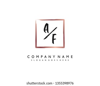 initials letter AF handwriting logo vector template