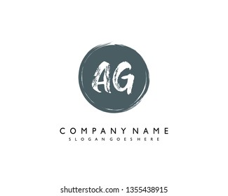 initials letter AG handwriting logo vector template