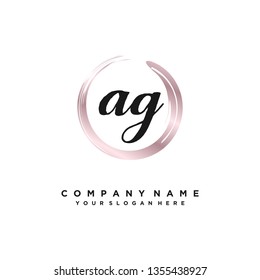 initials letter AG handwriting logo vector template