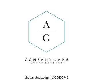 initials letter AG handwriting logo vector template