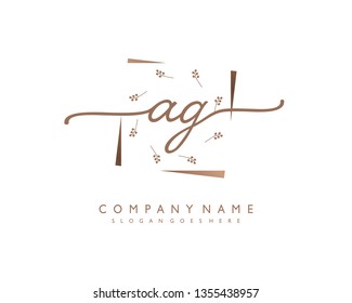initials letter AG handwriting logo vector template