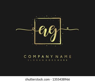 initials letter AG handwriting logo vector template