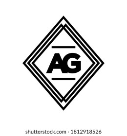 initials letter AG monogram logo on white background