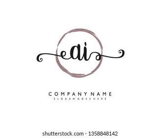 initials letter AI handwriting logo vector template
