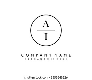 initials letter AI handwriting logo vector template