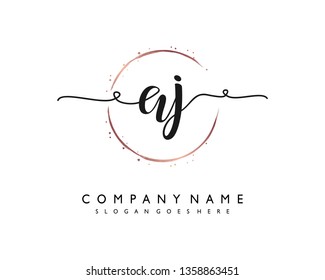 initials letter AJ handwriting logo vector template