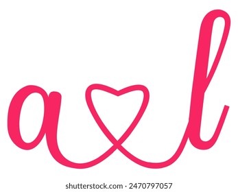 Initials Letter a.l Love Calligraphy