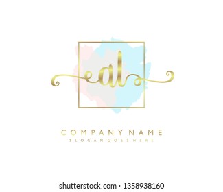 initials letter ALhandwriting logo vector template