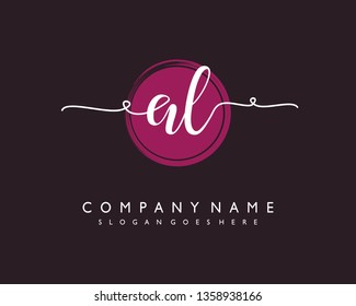 initials letter ALhandwriting logo vector template