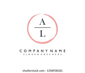 initials letter ALhandwriting logo vector template