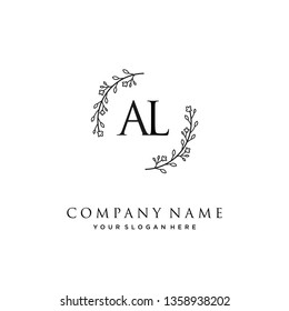 initials letter ALhandwriting logo vector template
