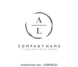 initials letter ALhandwriting logo vector template