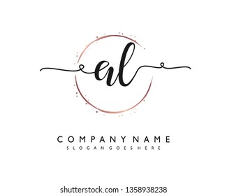 initials letter ALhandwriting logo vector template