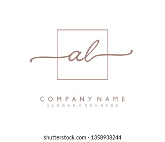 initials letter ALhandwriting logo vector template