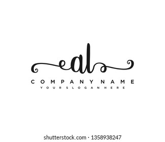 initials letter ALhandwriting logo vector template