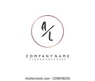 initials letter ALhandwriting logo vector template