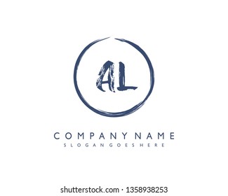 initials letter ALhandwriting logo vector template