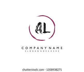 initials letter ALhandwriting logo vector template
