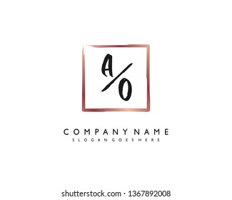 initials letter AO handwriting logo vector template