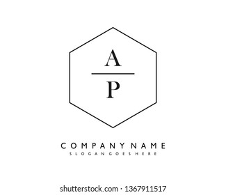 initials letter AP handwriting logo vector template