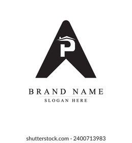 letra inicial diseño de logotipo AP modelo de ilustración vectorial, logotipo de letra inicial AP,