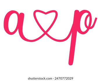 Initials Letter a.p Love Calligraphy
