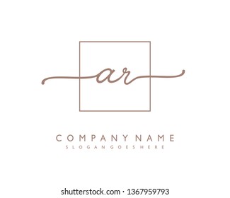 initials letter AR handwriting logo vector template