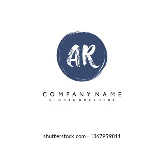 initials letter AR handwriting logo vector template