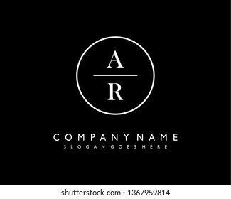 initials letter AR handwriting logo vector template