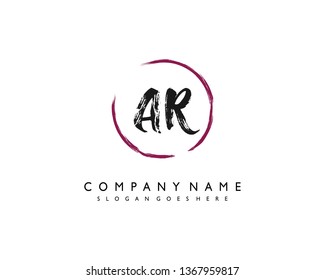 initials letter AR handwriting logo vector template