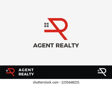 initials letter AR with home icon