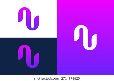 Ilustración vectorial de diseño del logotipo AU de la letra inicial