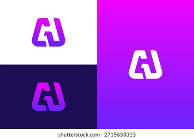 Initials letter AU logo design vector illustration