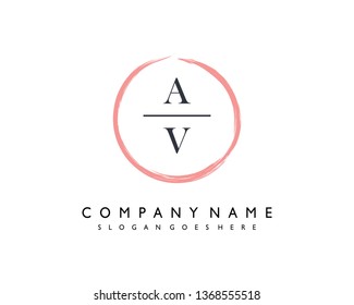 initials letter AV handwriting logo vector template