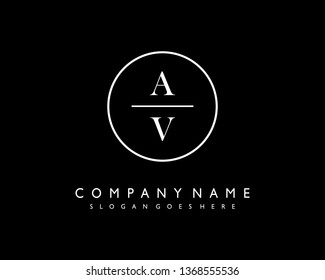 initials letter AV handwriting logo vector template