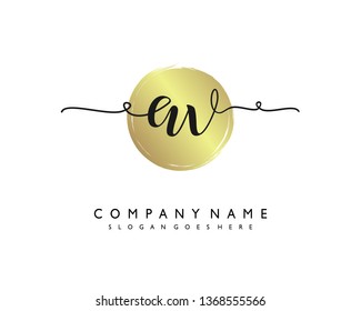 initials letter AV handwriting logo vector template