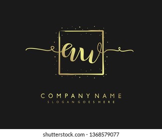 initials letter AW handwriting logo vector template